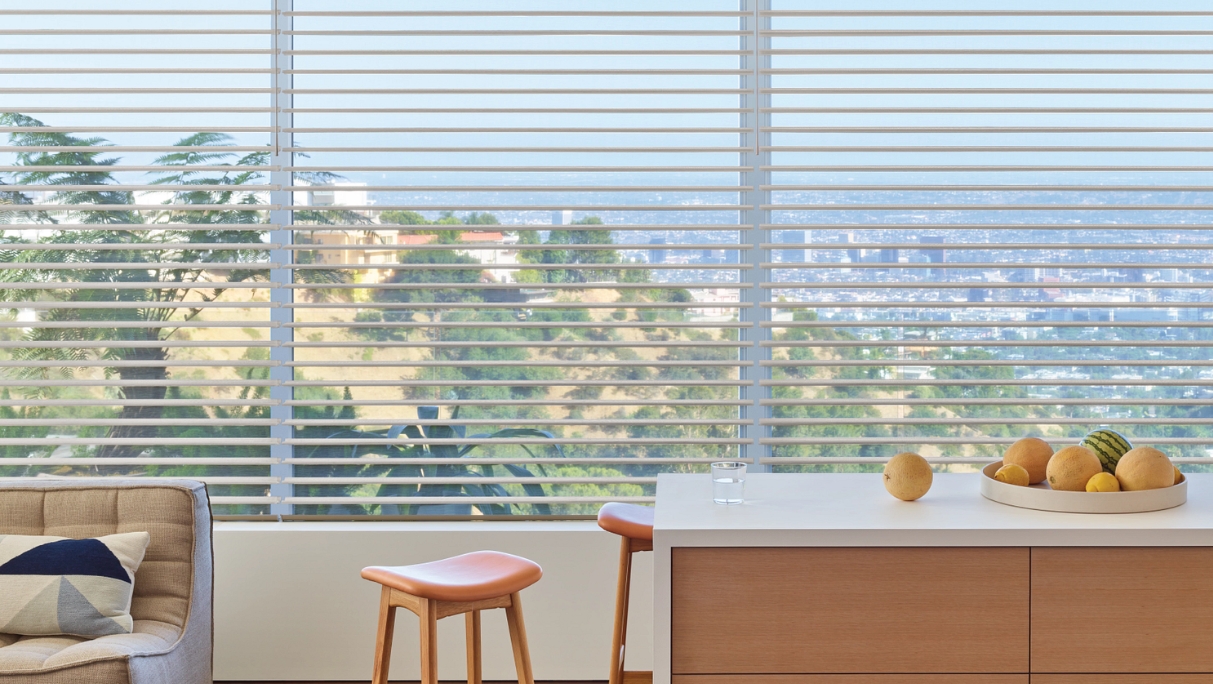 Silhouette clearview sheers that provide a refined view outside without a frosted view or white tint view to the outside.